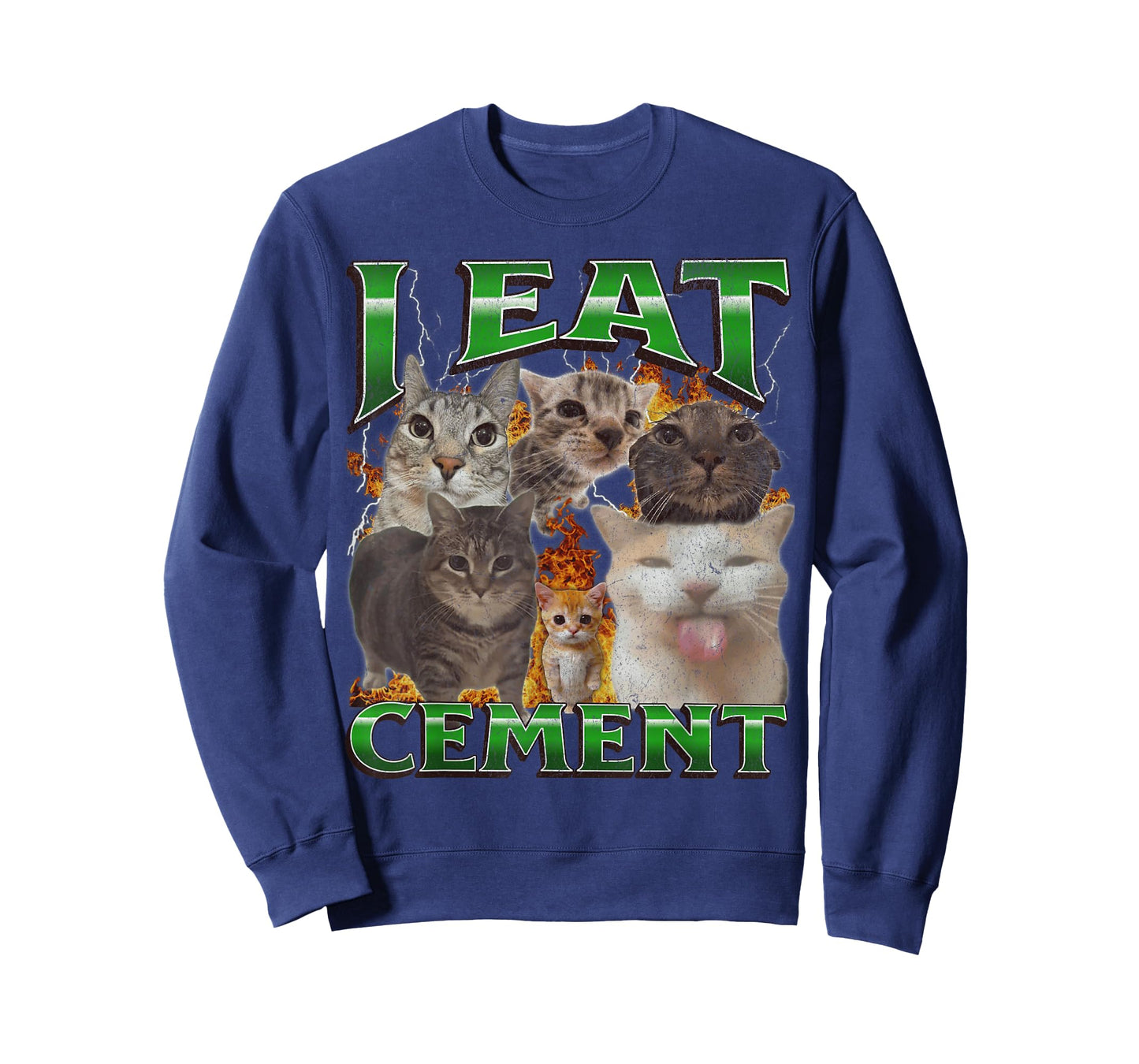 I Eat Cement Funny Cat Meme Bootleg Graphic T-Shirt