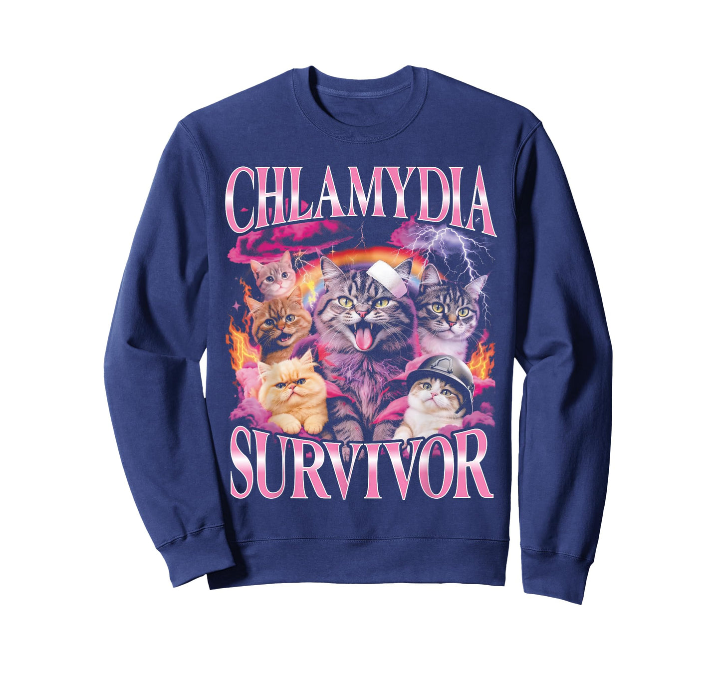 Chlamydia Survivor Funny Bootleg Cat T-Shirt