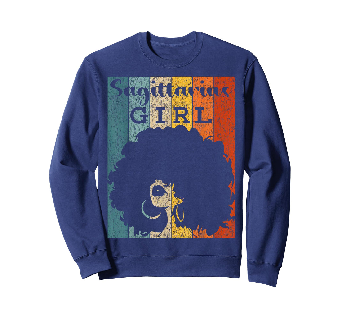 Sagittarius Girl Afro Natural Hair Diva Black Woman Zodiac T-Shirt