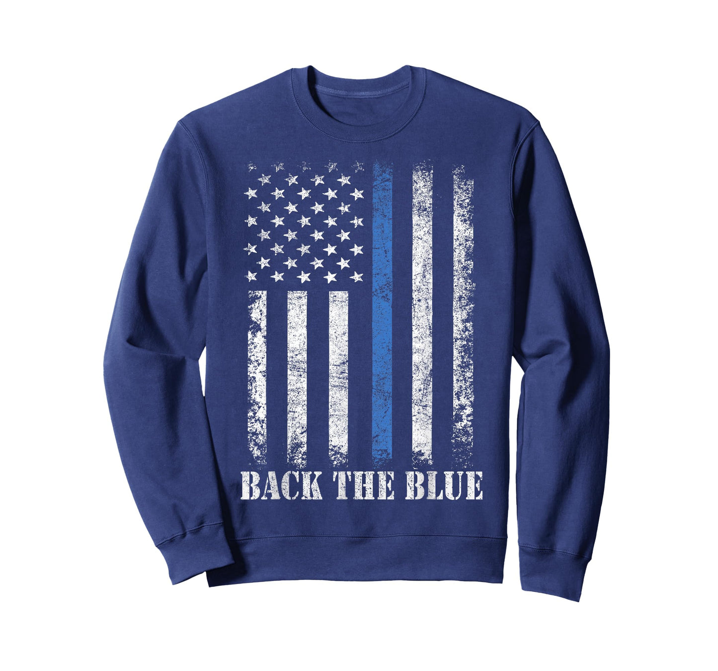 Thin Blue Line Back The Blue American Flag Police Support T-Shirt