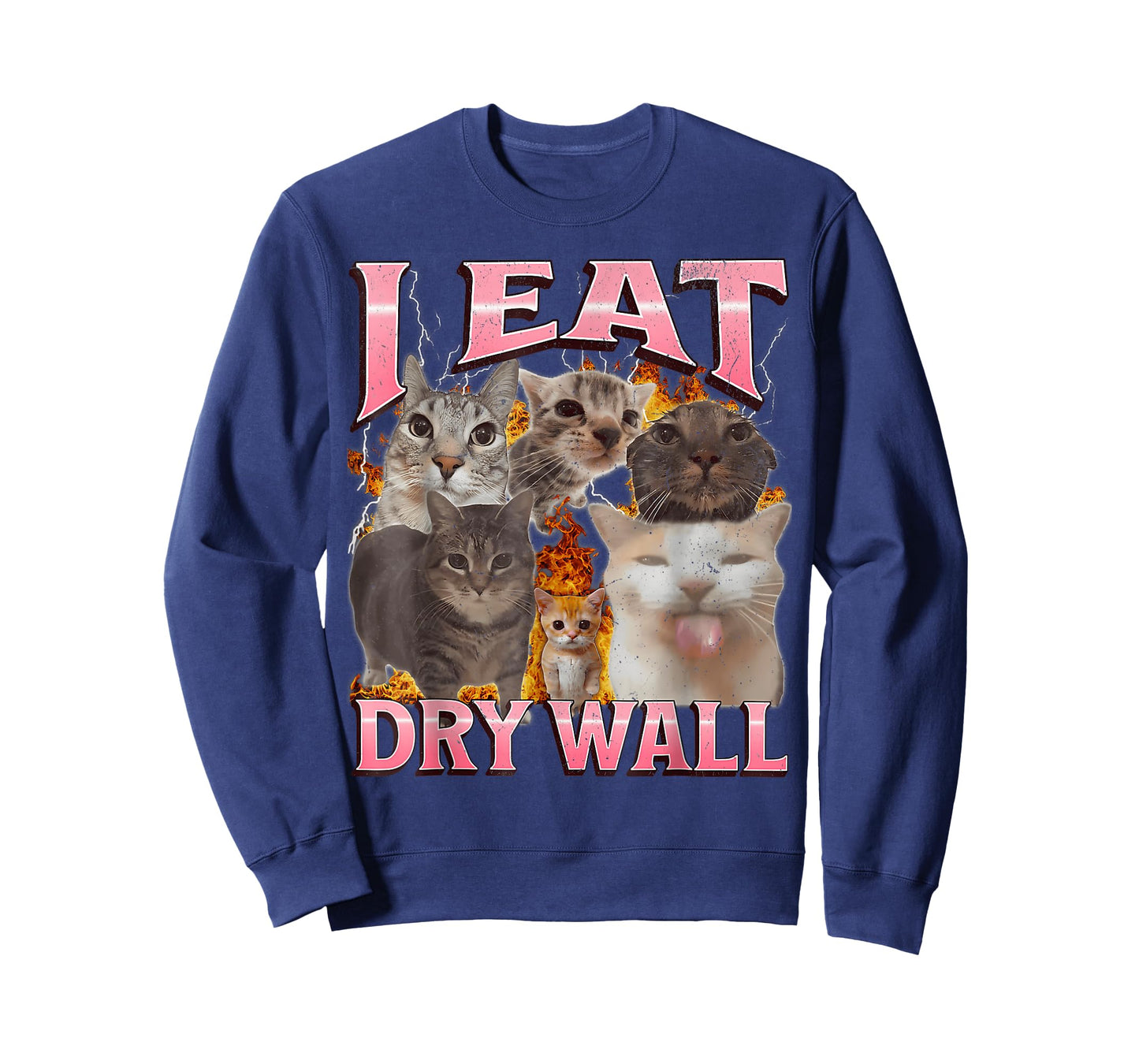 I Eat Cement Funny Cat Meme Bootleg Graphic T-Shirt