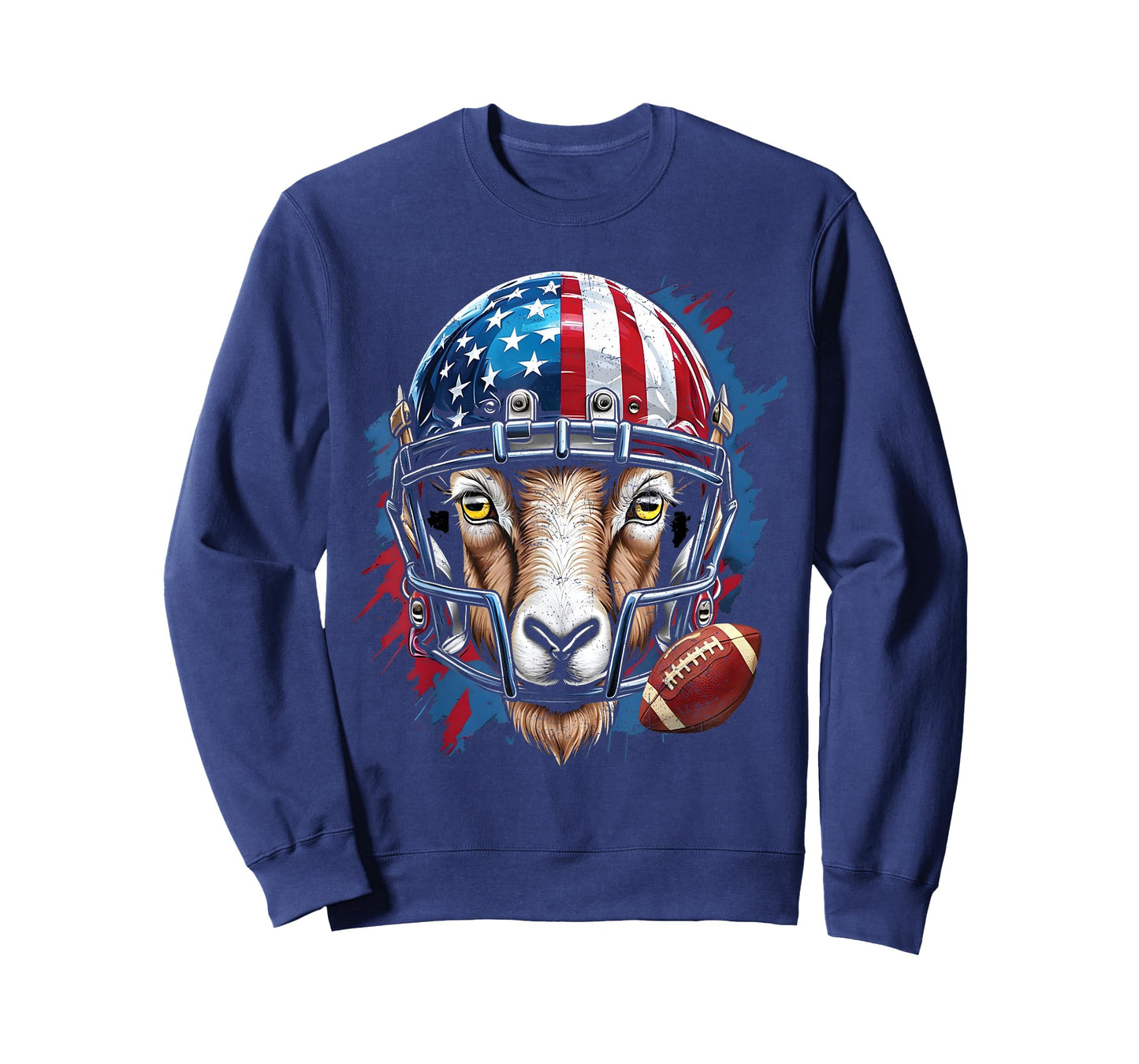 Goat Football USA American Flag Distressed T-Shirt