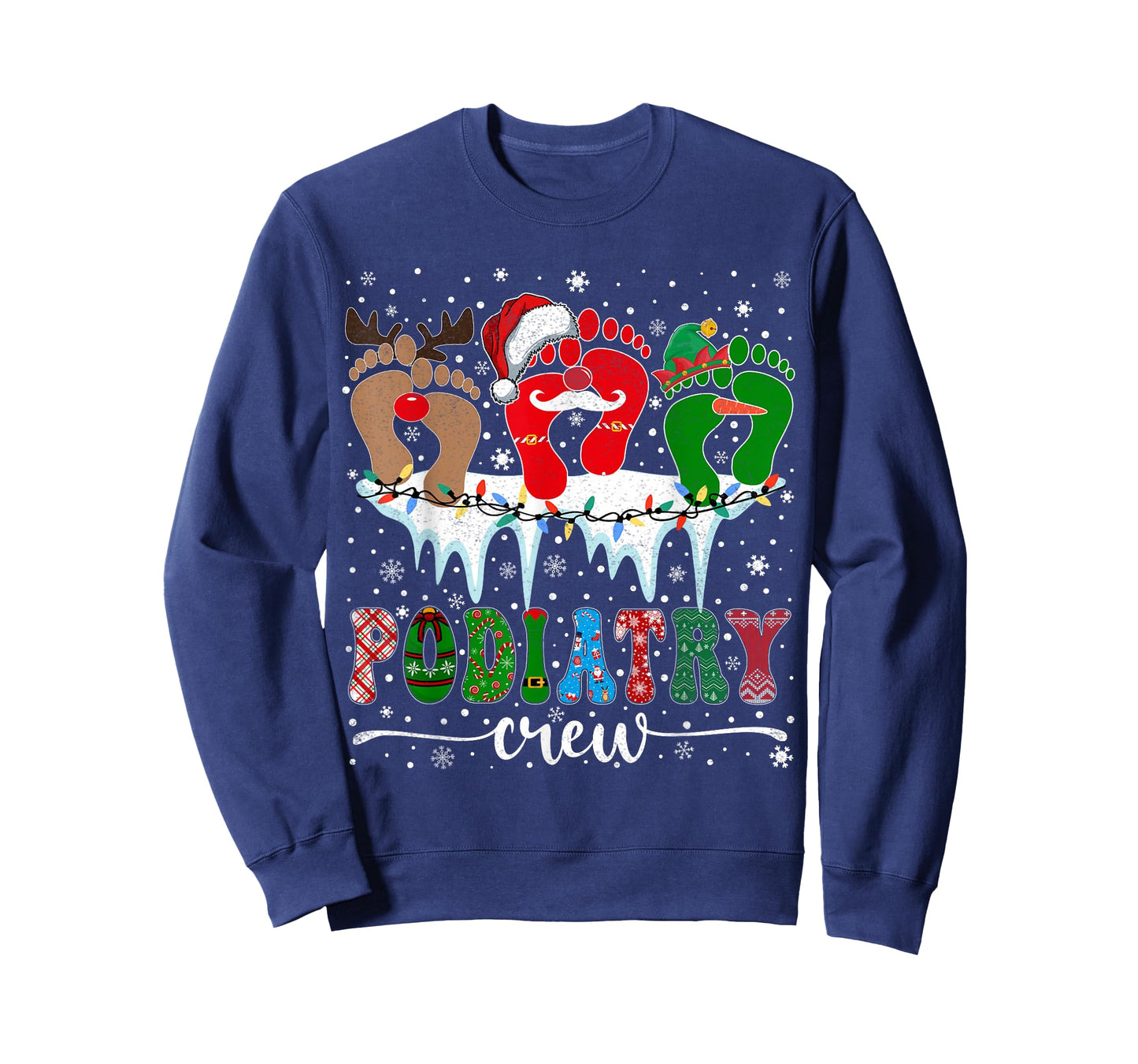 Christmas Footprint Doctor Podiatrist Podiatry Crew Xmas T-Shirt