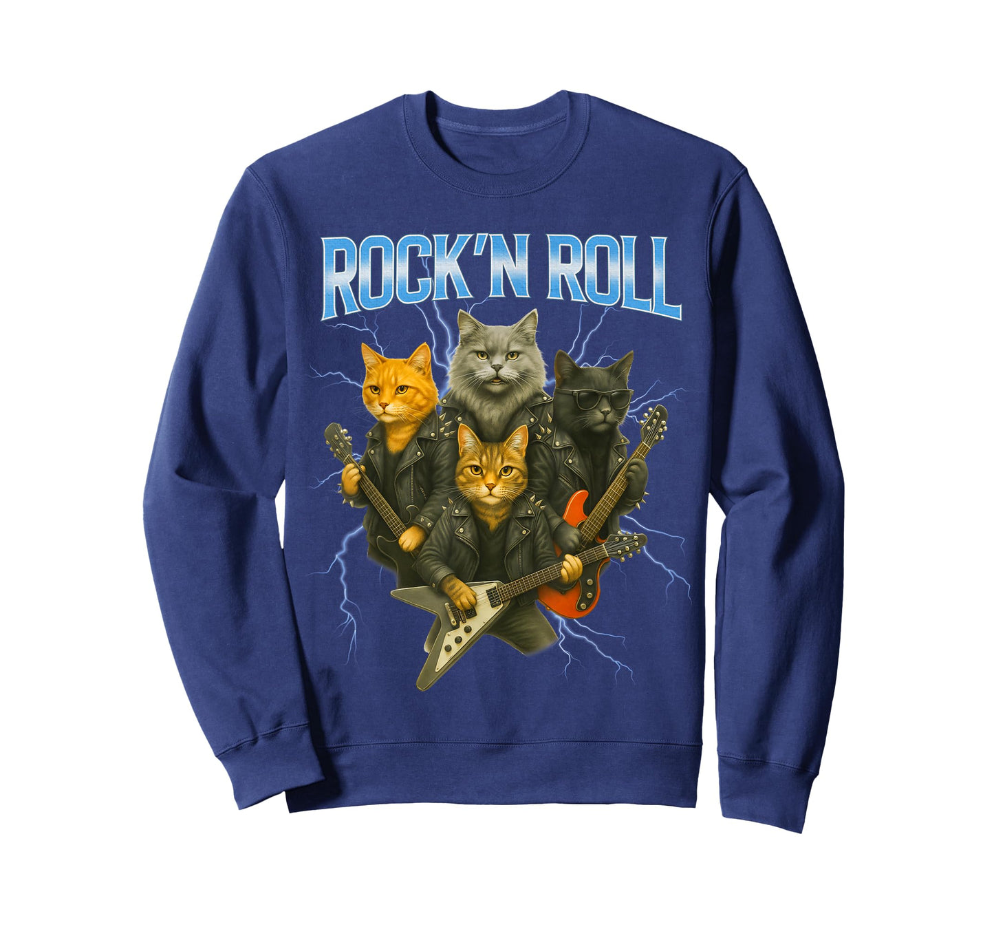 Cats Rock and Roll Band, Cat Guitar Music Band, Funny Animal T-Shirt