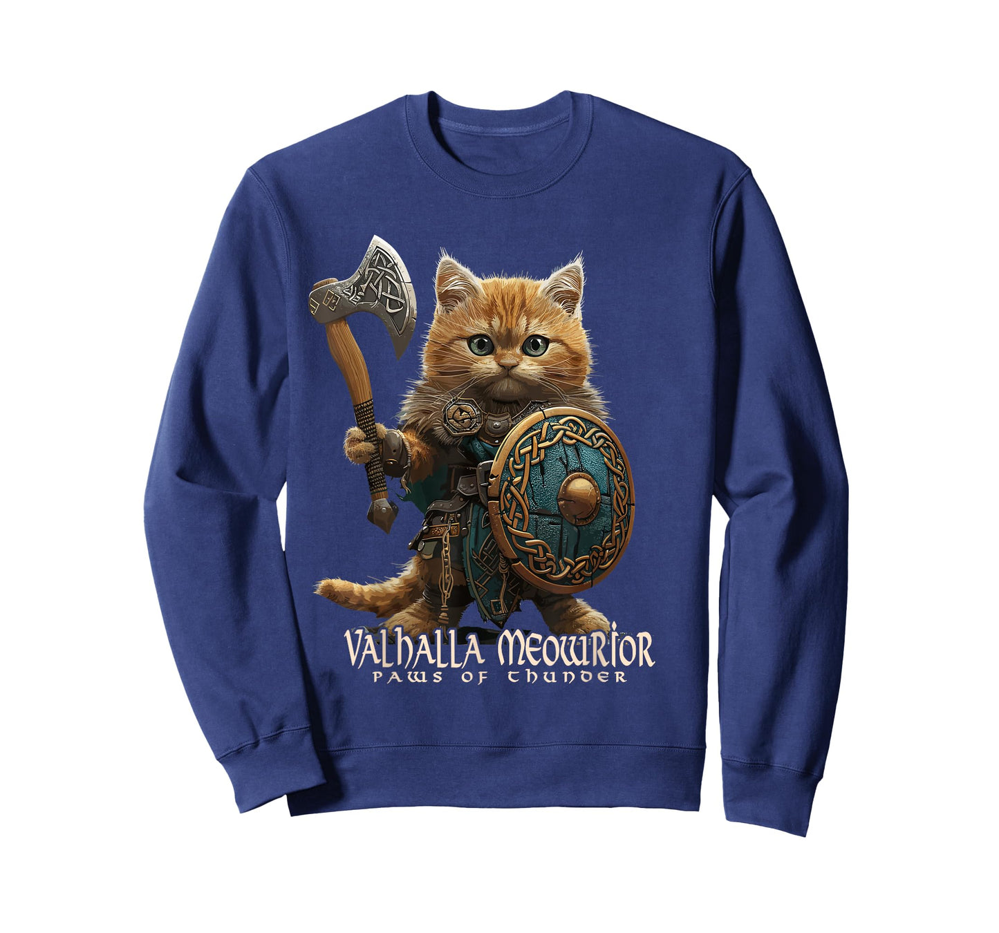 Nordic Norse Valhalla Viking Cat Warrior for Women Men Kids T-Shirt