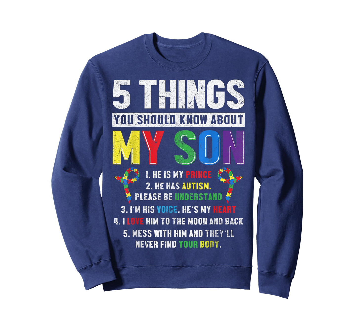 Autism Awareness Support Autistic Child Son Kids for Mom Dad T-Shirt