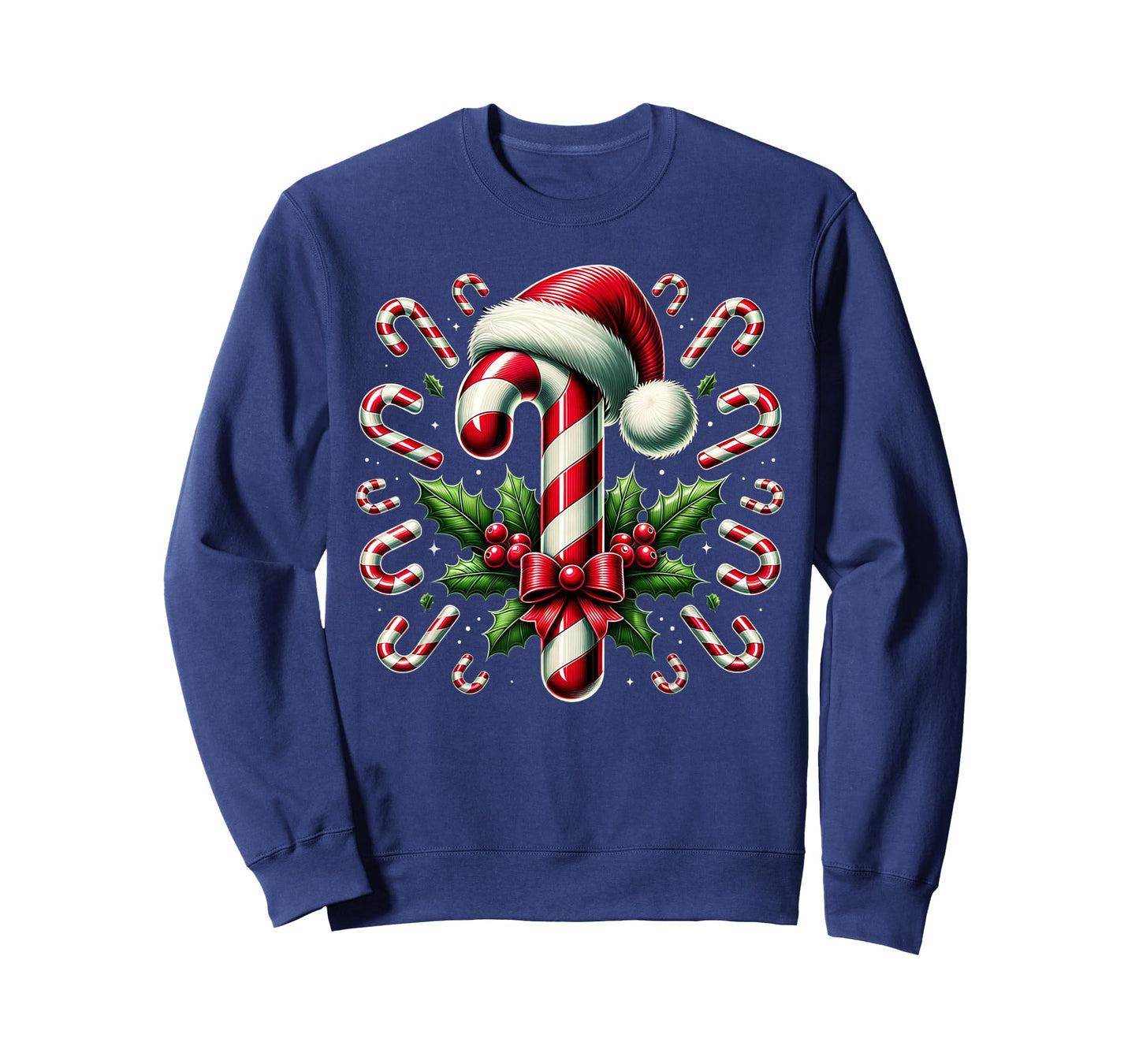 Christmas Candy Cane Crew Lights Red and White Candy Costume T-Shirt