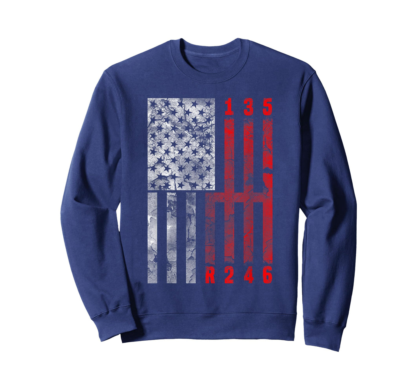 Stick Shift American Flag Muscle Car 6 Gears Mechanic Shirt T-Shirt