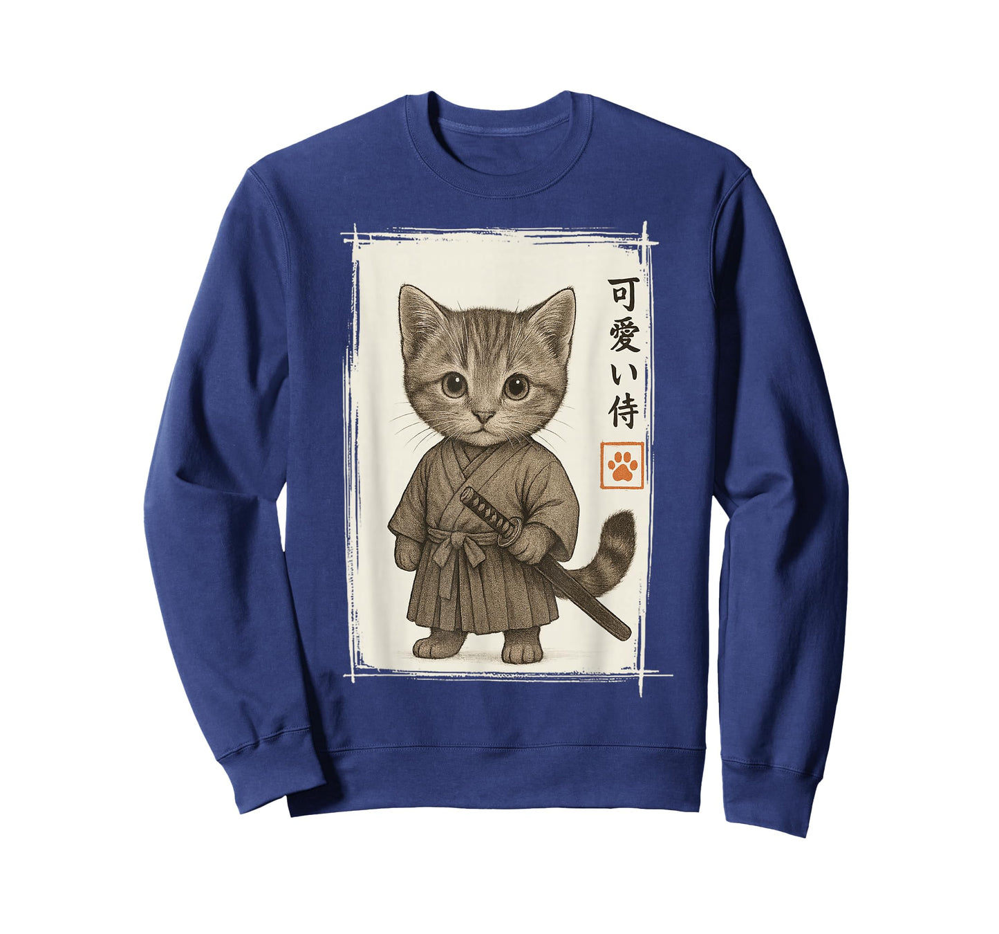 Samurai Kitten Japanese Anime Funny Cat Gifts Men Women Kid T-Shirt