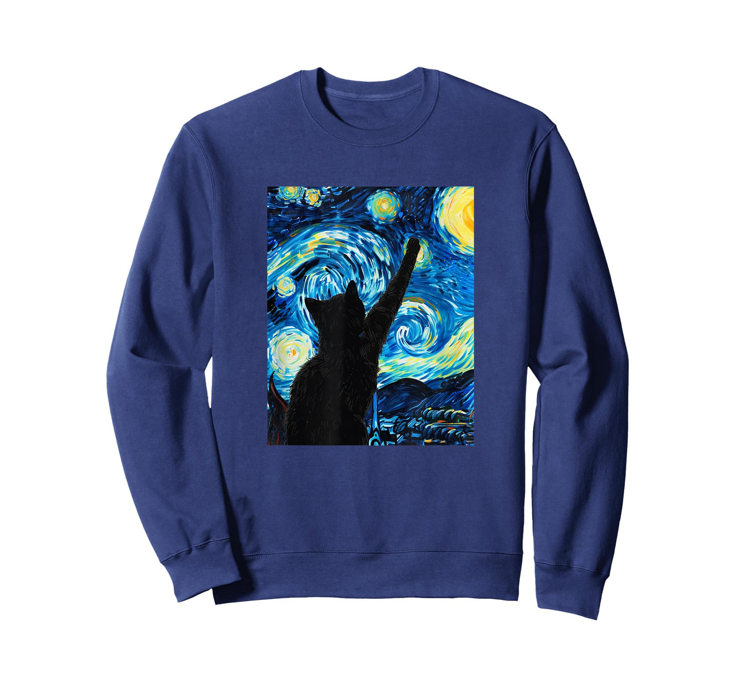 Van Gogh Starry Night Cat Lover Kitten T-Shirt