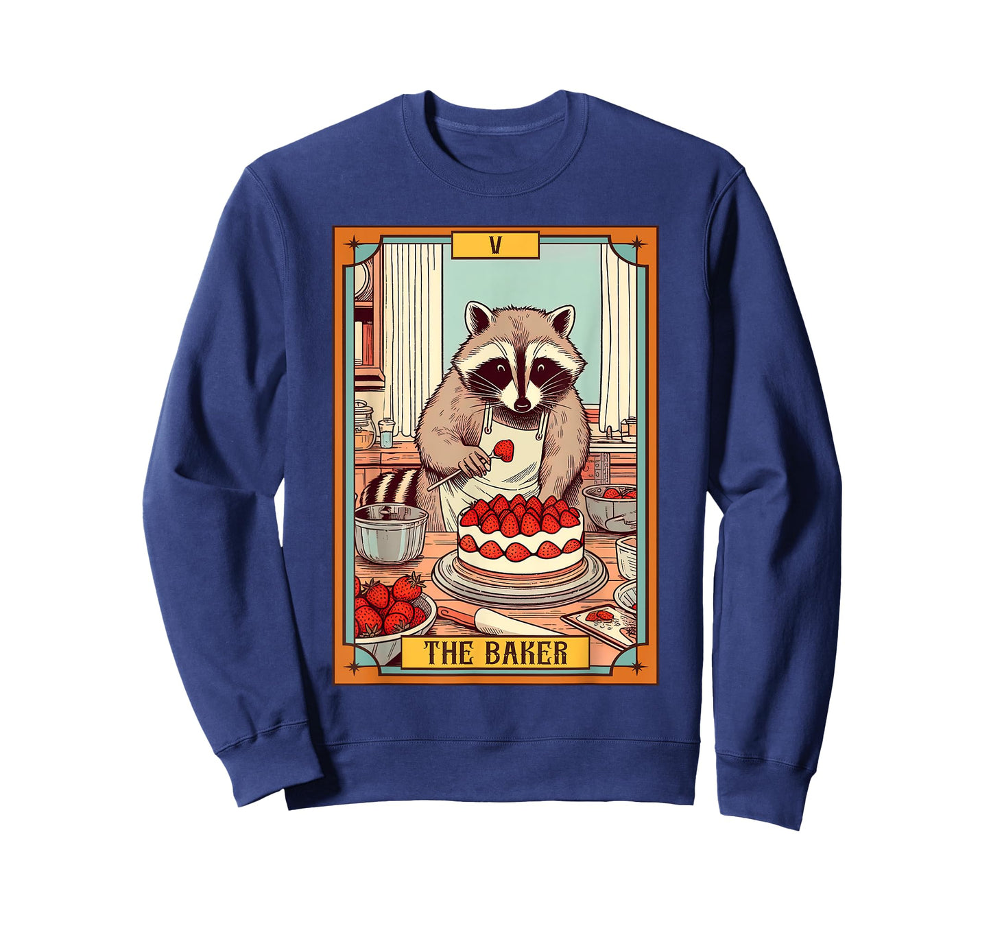 Baker Baking Lover Racoon making Cake The Baker Tarot Card T-Shirt