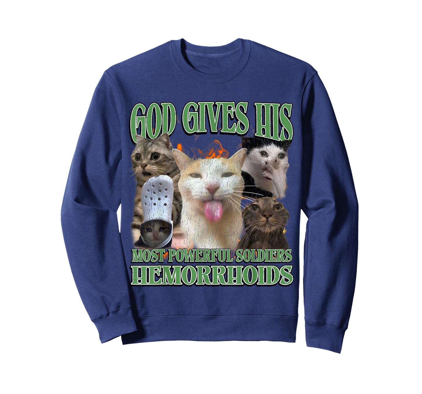 God Gives His Most Powerful Hemorrhoids Funny Cat Meme T-Shirt