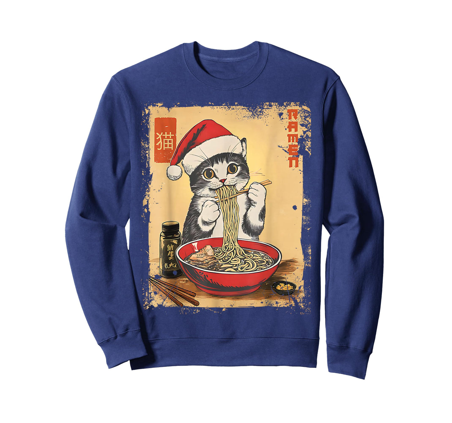 Funny Christmas Santa Cat Ramen Japanese Kawaii Anime Cat T-Shirt