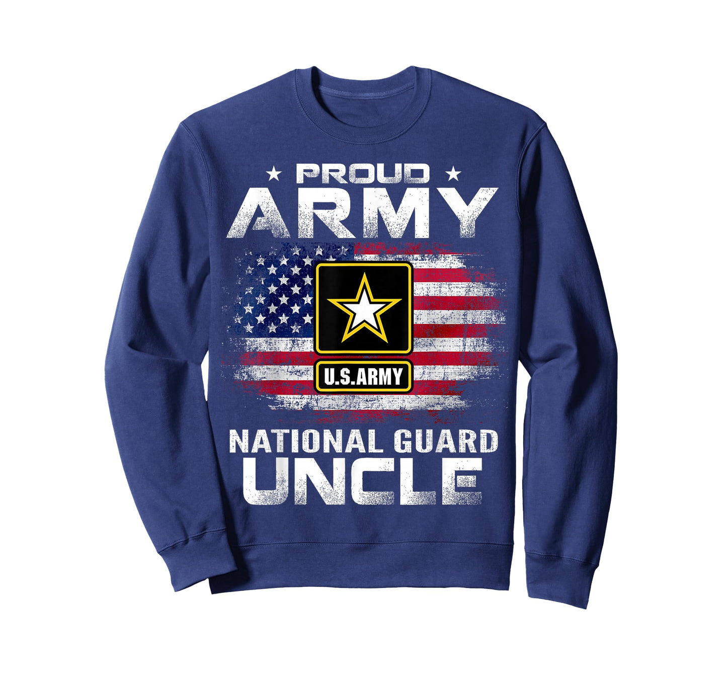 Proud Army National Guard Uncle With American Flag Gift T-Shirt