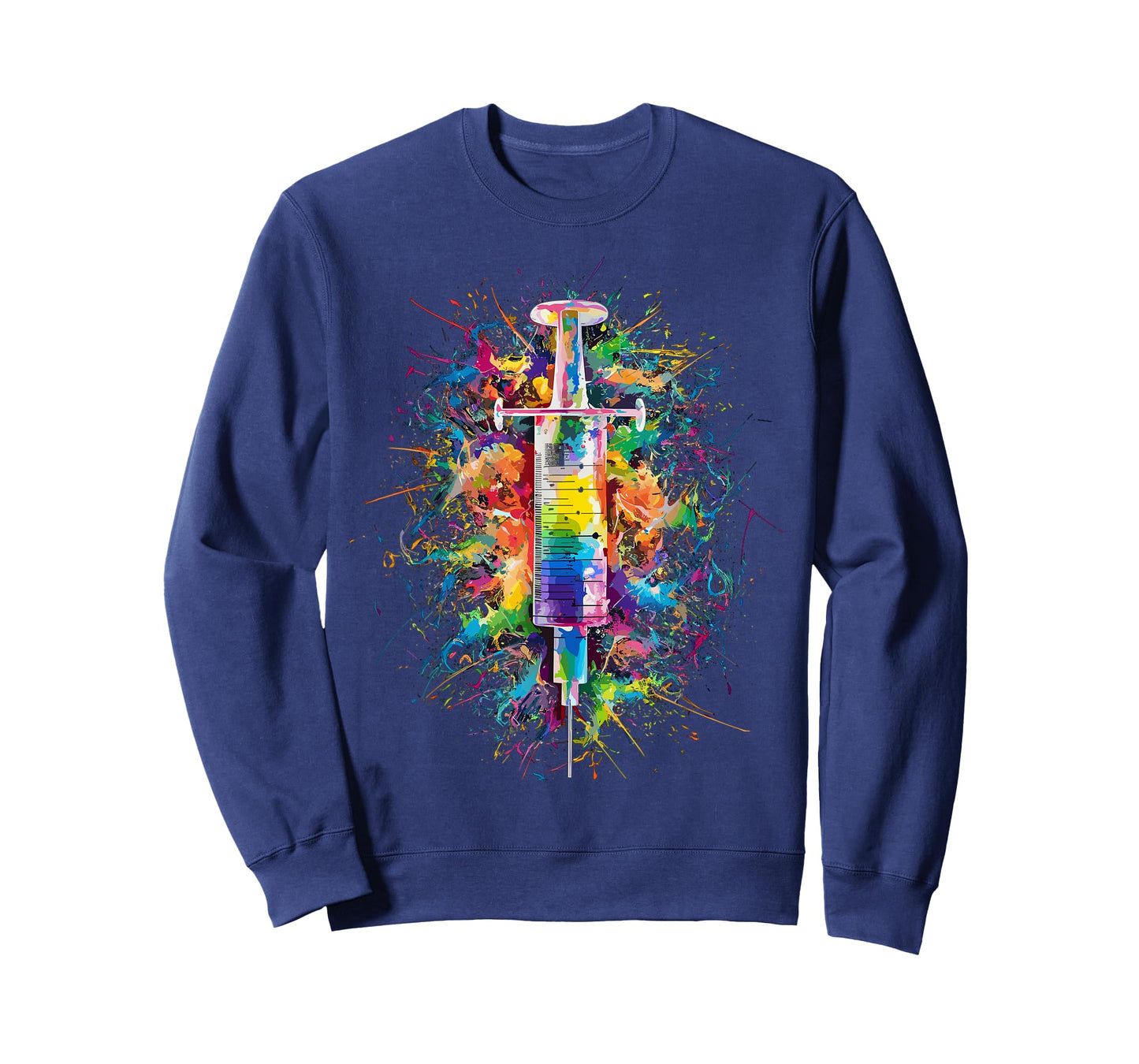 Colorful Paint Splash Syringe Art Graphic T-Shirt
