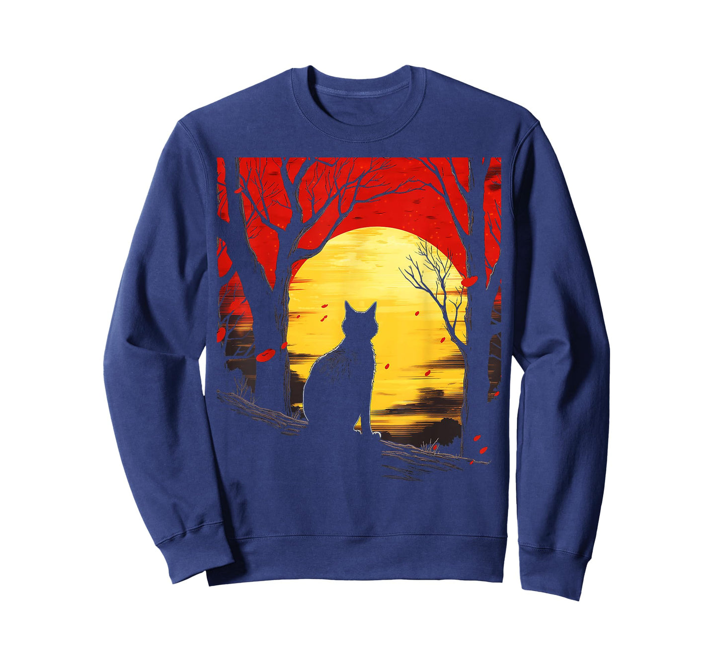 Cat Nature Moon Animal Art Graphic Motif Cat T-Shirt