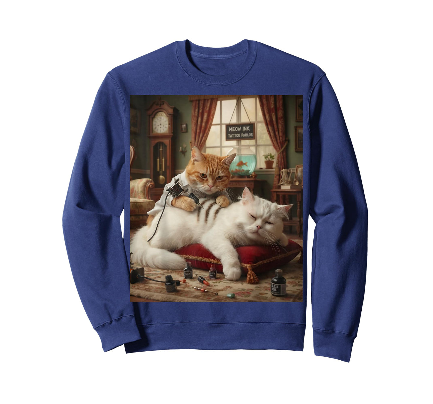 Cat Tattooing Cat Funny Meme Inked Kitty Humor Tattoo Artist T-Shirt