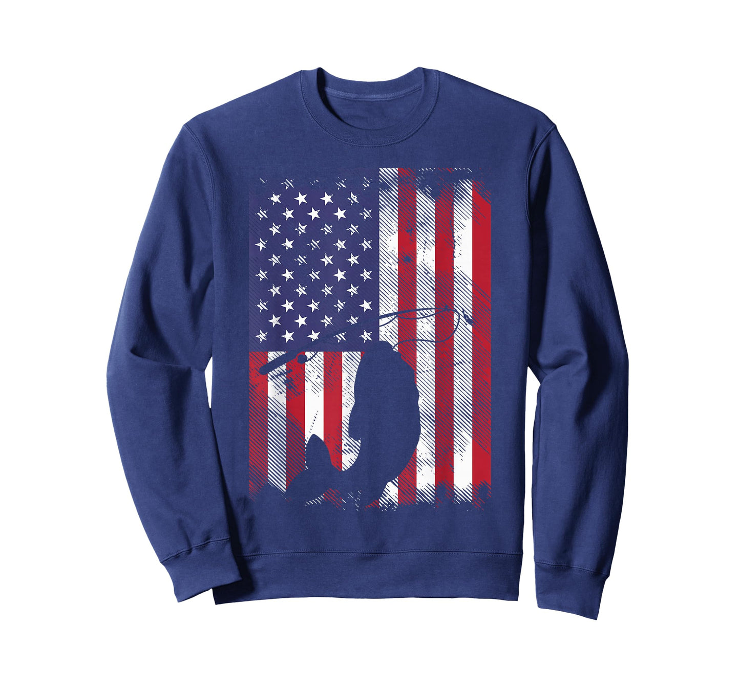US Flag Fish 4th Of July Fishing Patriot Fisherman Dad Gift T-Shirt