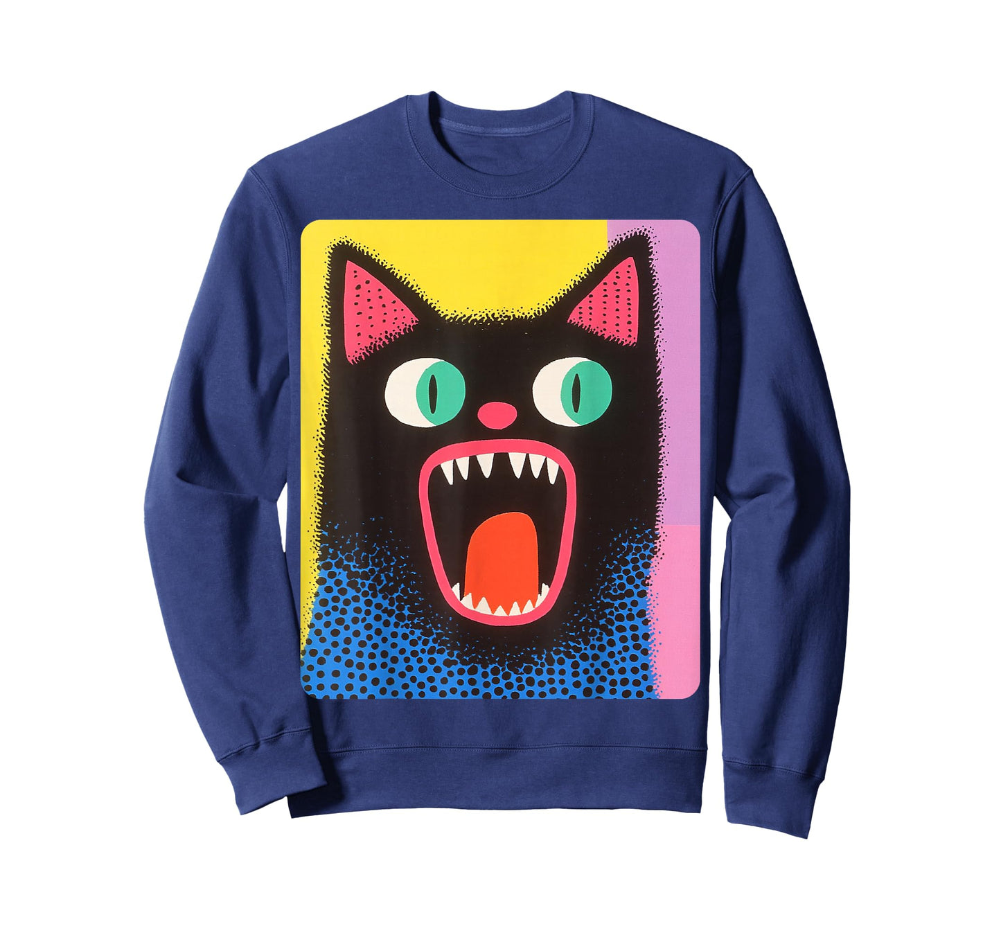 Design With A Cat On It Pop Art Cat Black T-Shirt