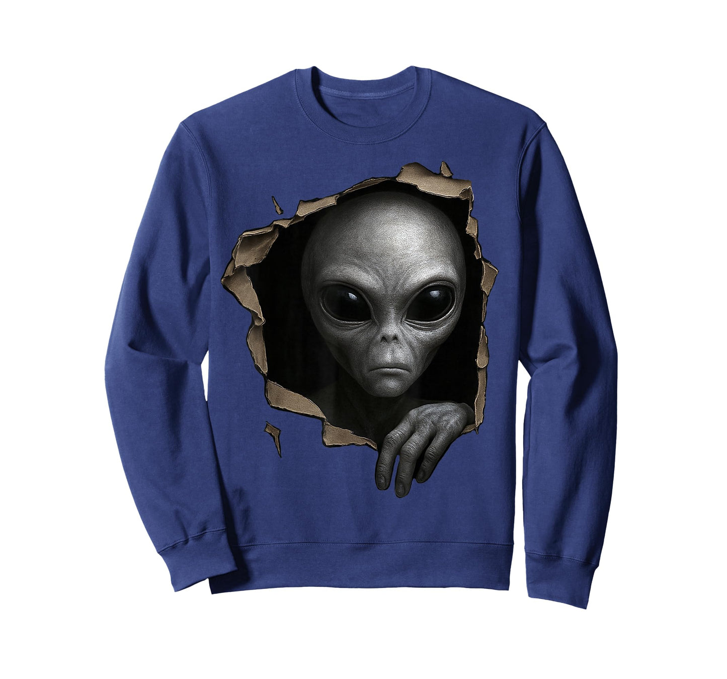 Alien Grey Torn Cloth Funny Extraterrestrial 3D Graphic T-Shirt