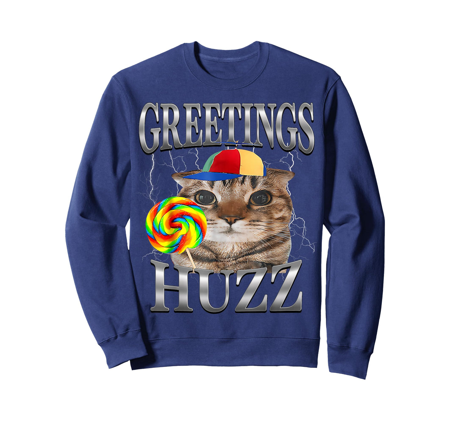 Greetings Huzz Funny Cat Meme Lovers Silly Cats Brainrot T-Shirt