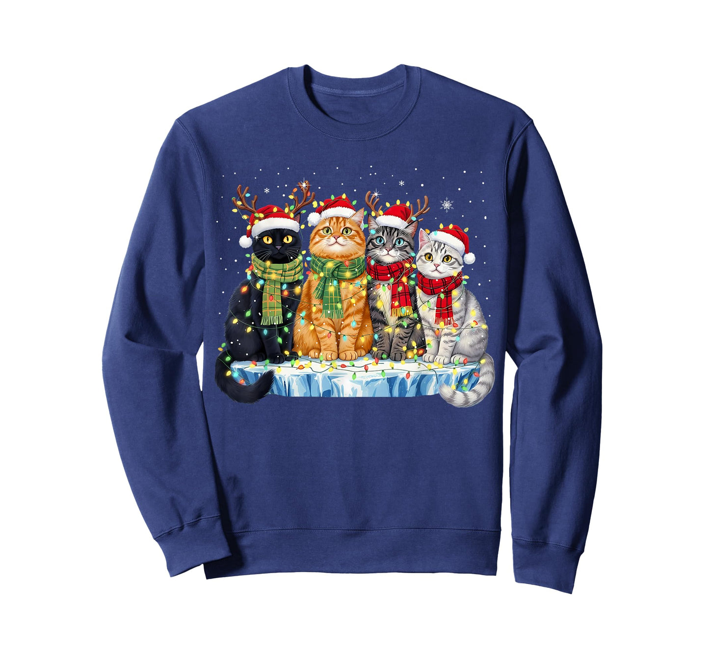 Cute Christmas Cats Funny Xmas Holiday Kitten Lover Graphic T-Shirt