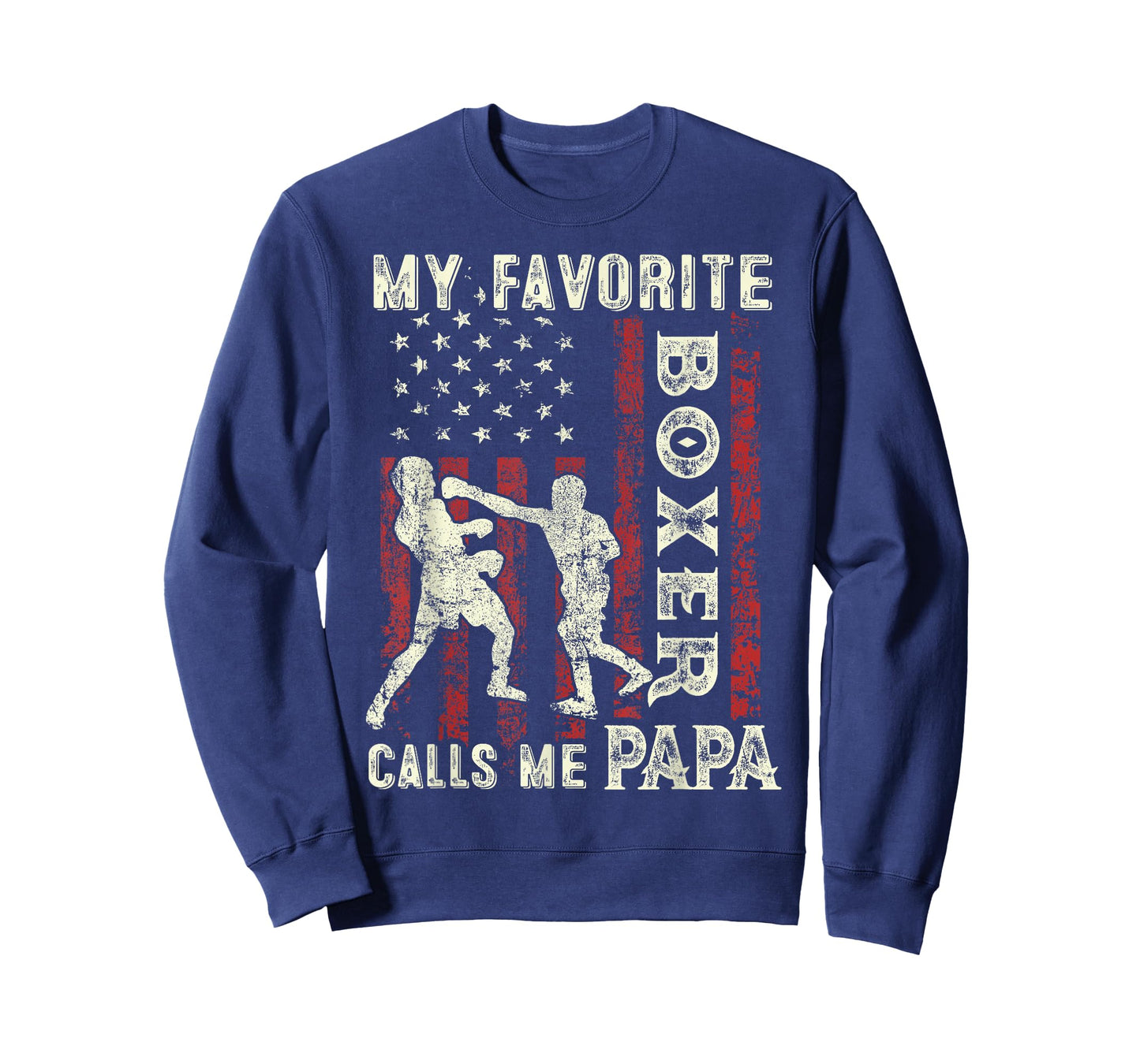 Father's Day Favorite Boxer Calls Me Papa US Flag Boxing Dad T-Shirt