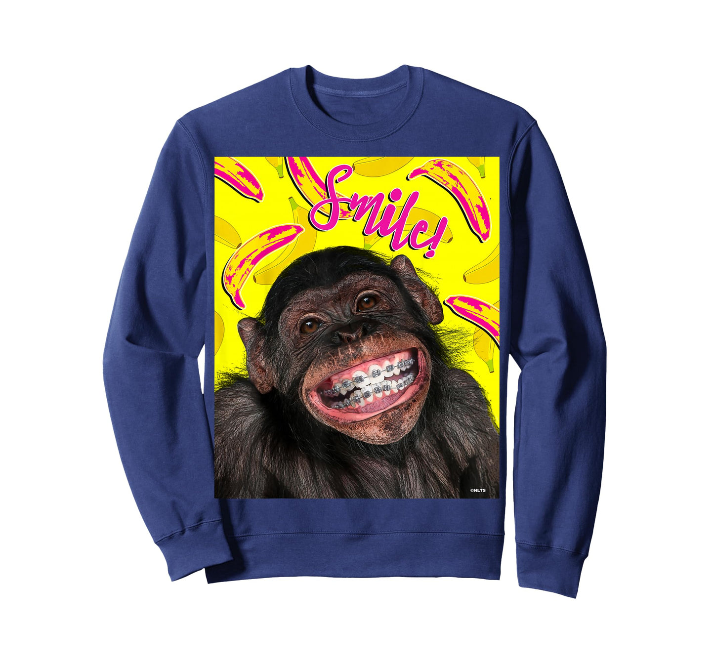 Smile! Smiling chimpanzee with braces Funny Humor T-Shirt