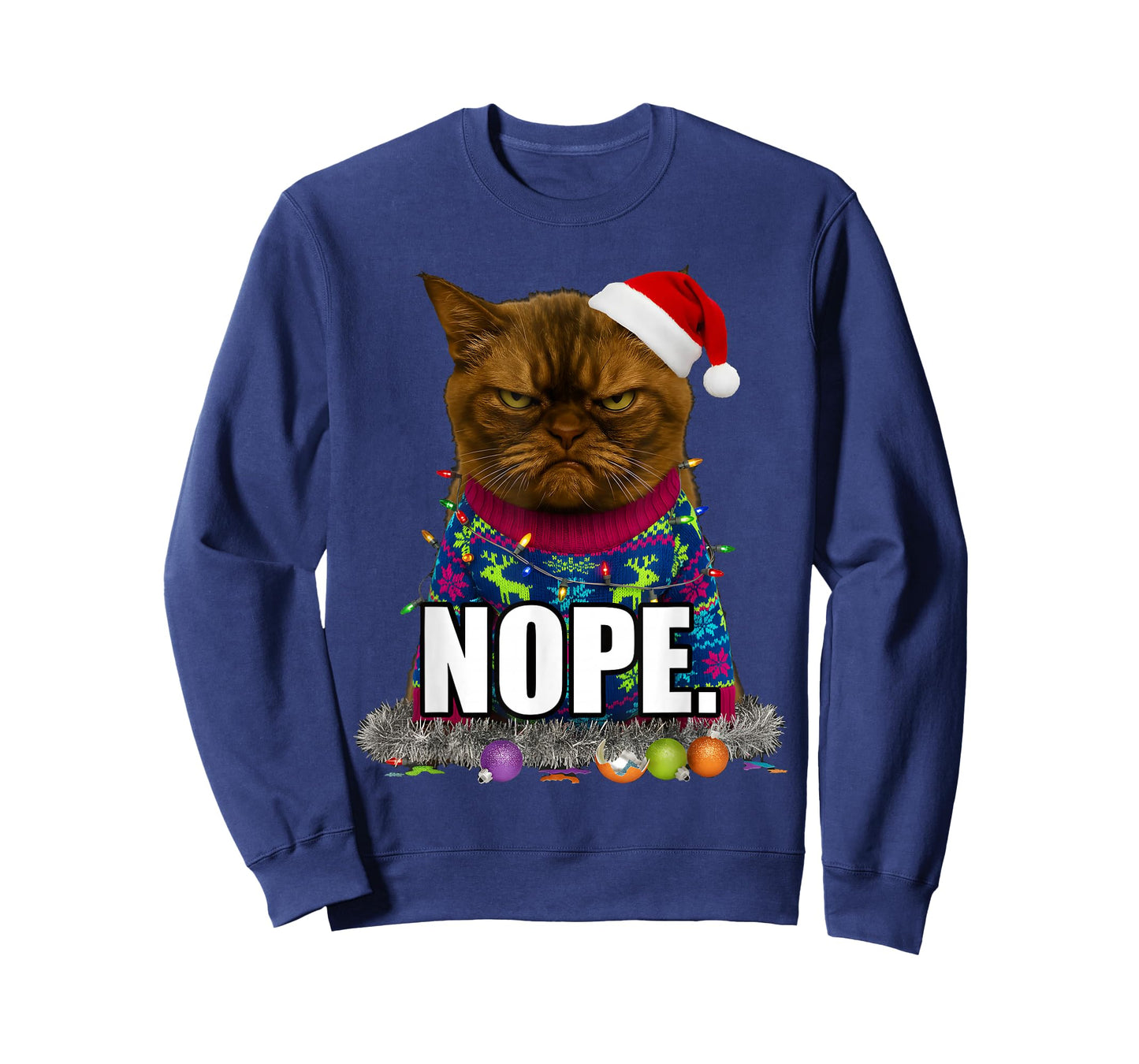 Ugly Christmas Cat Meme Grumpy Face Mood Disgusted T-Shirt