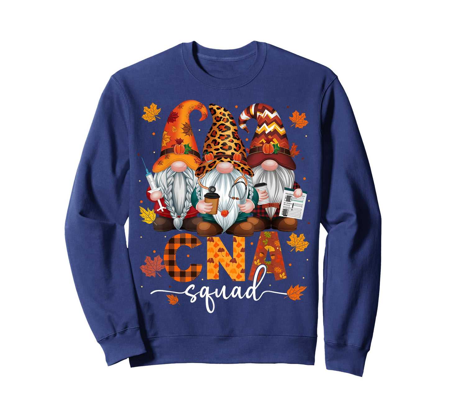CNA Squad Gnome Nurse Leopard Thanksgiving Stethoscope T-Shirt