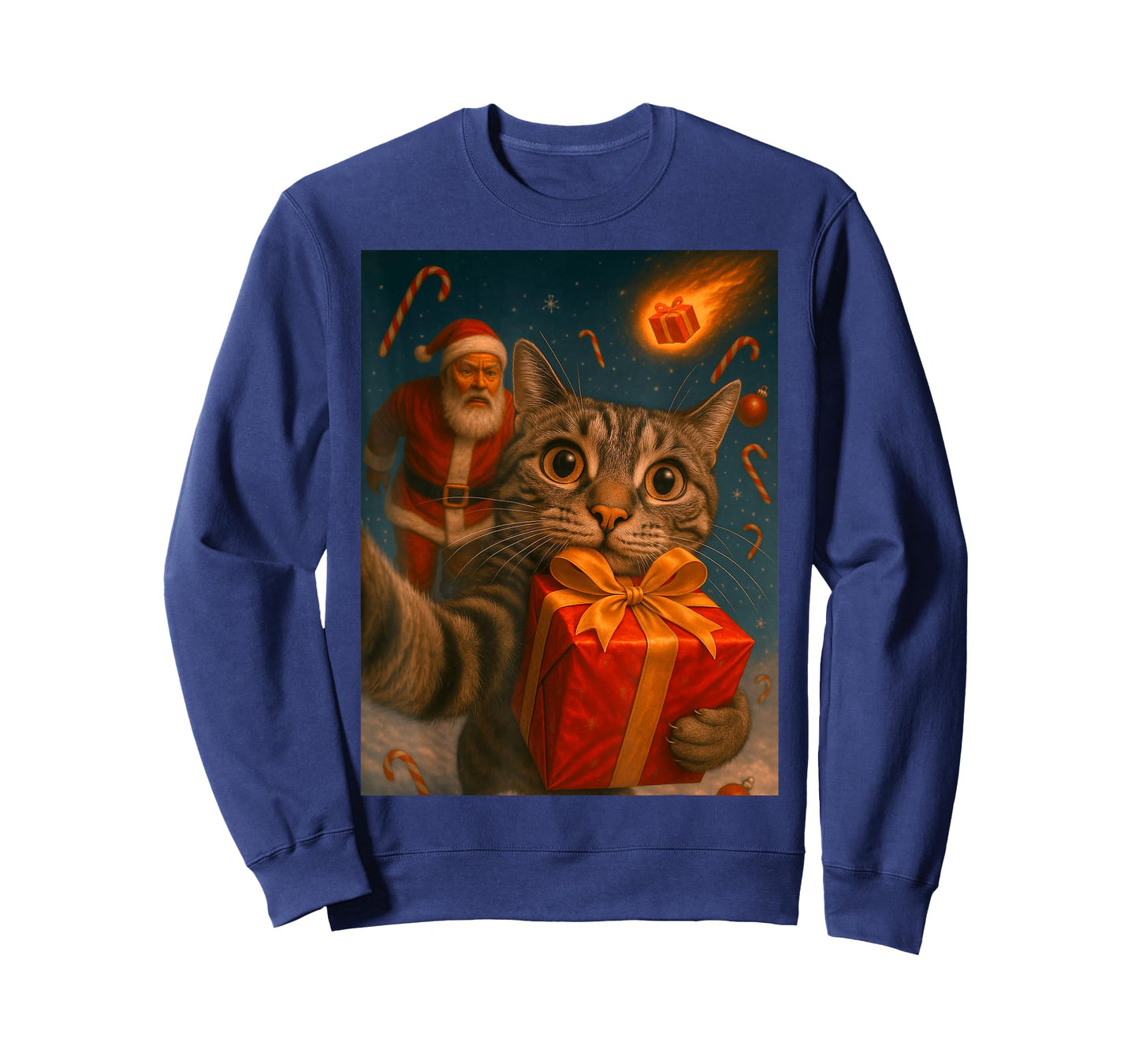Christmas Cat Shirt - Funny Kitten & Santa T-Shirt