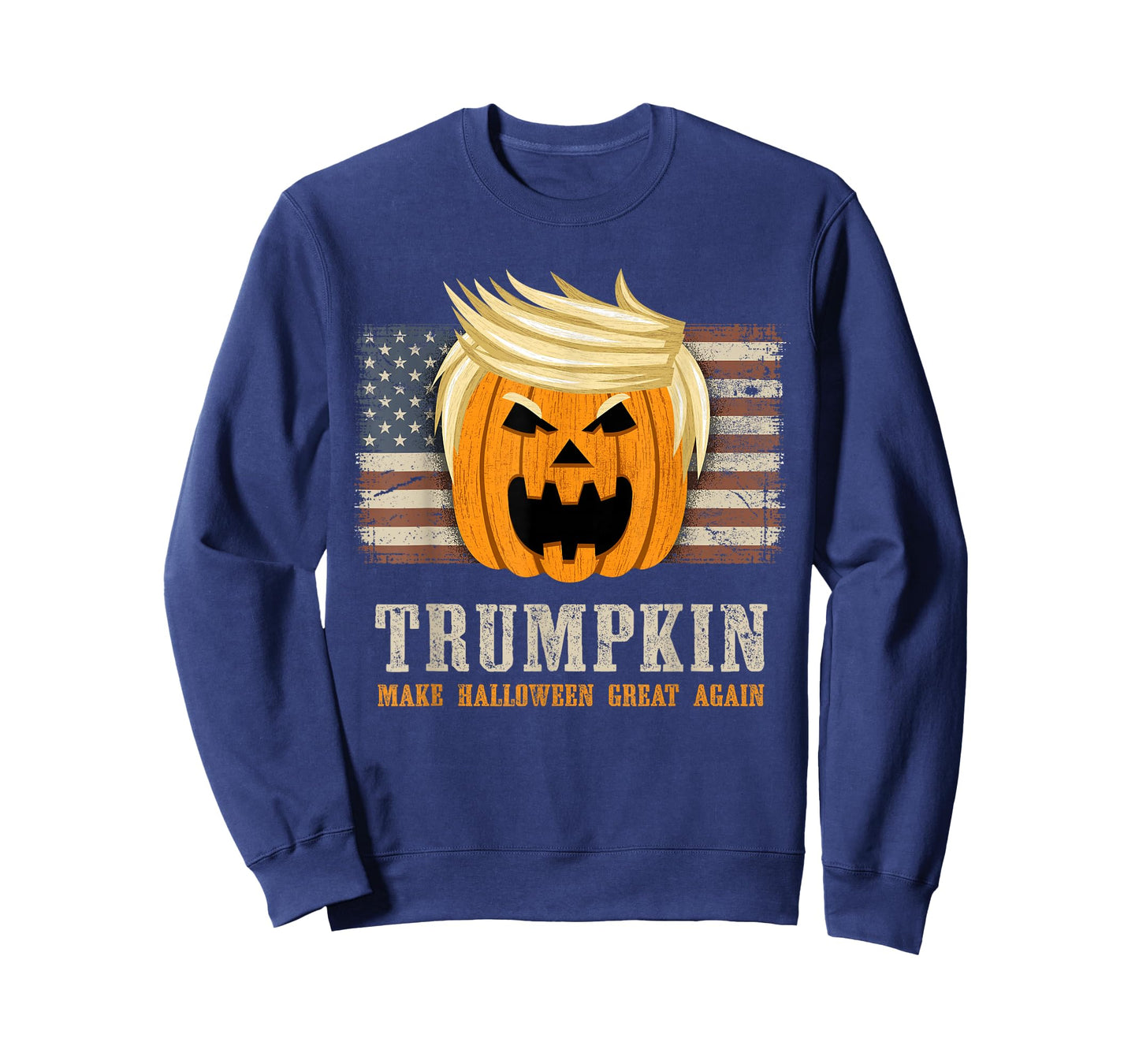 Halloween Trumpkin Vintage US Flag Funny T-Shirt