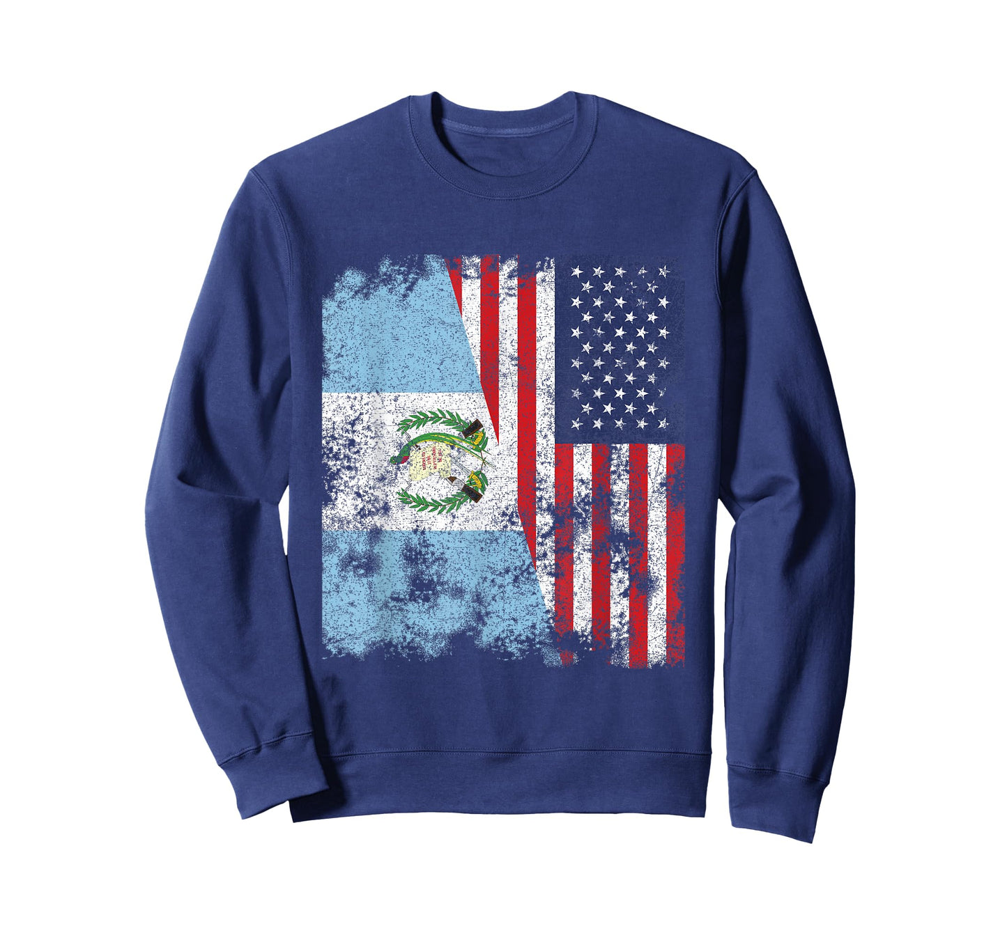 Guatemala USA Flag Distressed - Half American T-Shirt for Women Kids Men