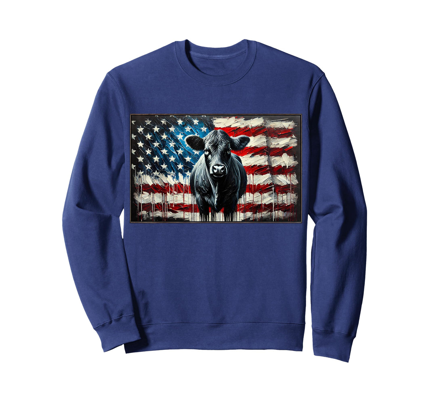 Angus Rancher USA American Flag Cow T-Shirt