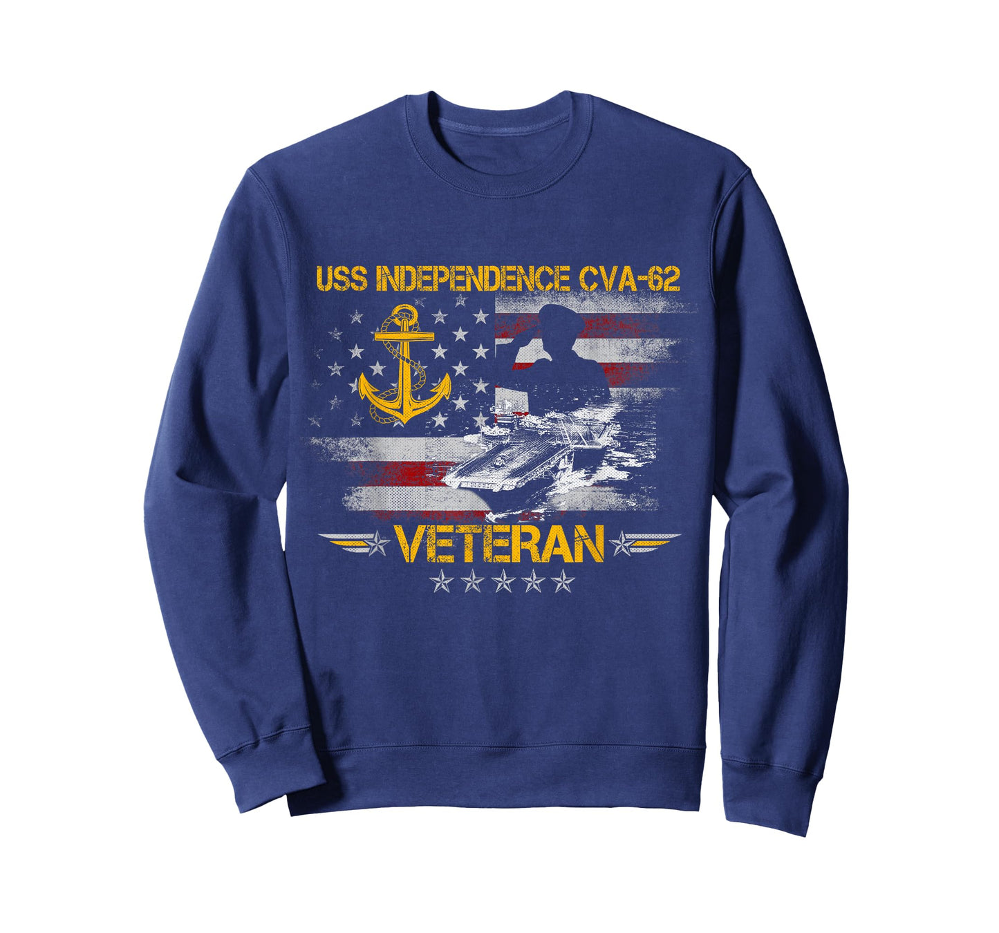 USS Independence CV-62 Aircraft Carrier Veteran FlagVintage T-Shirt
