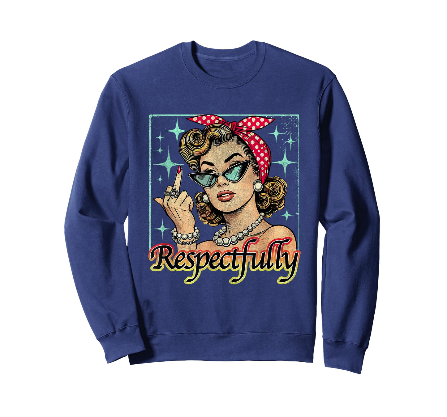 Funny Retro Vintage Respectfully Middle Finger Feminist T-Shirt