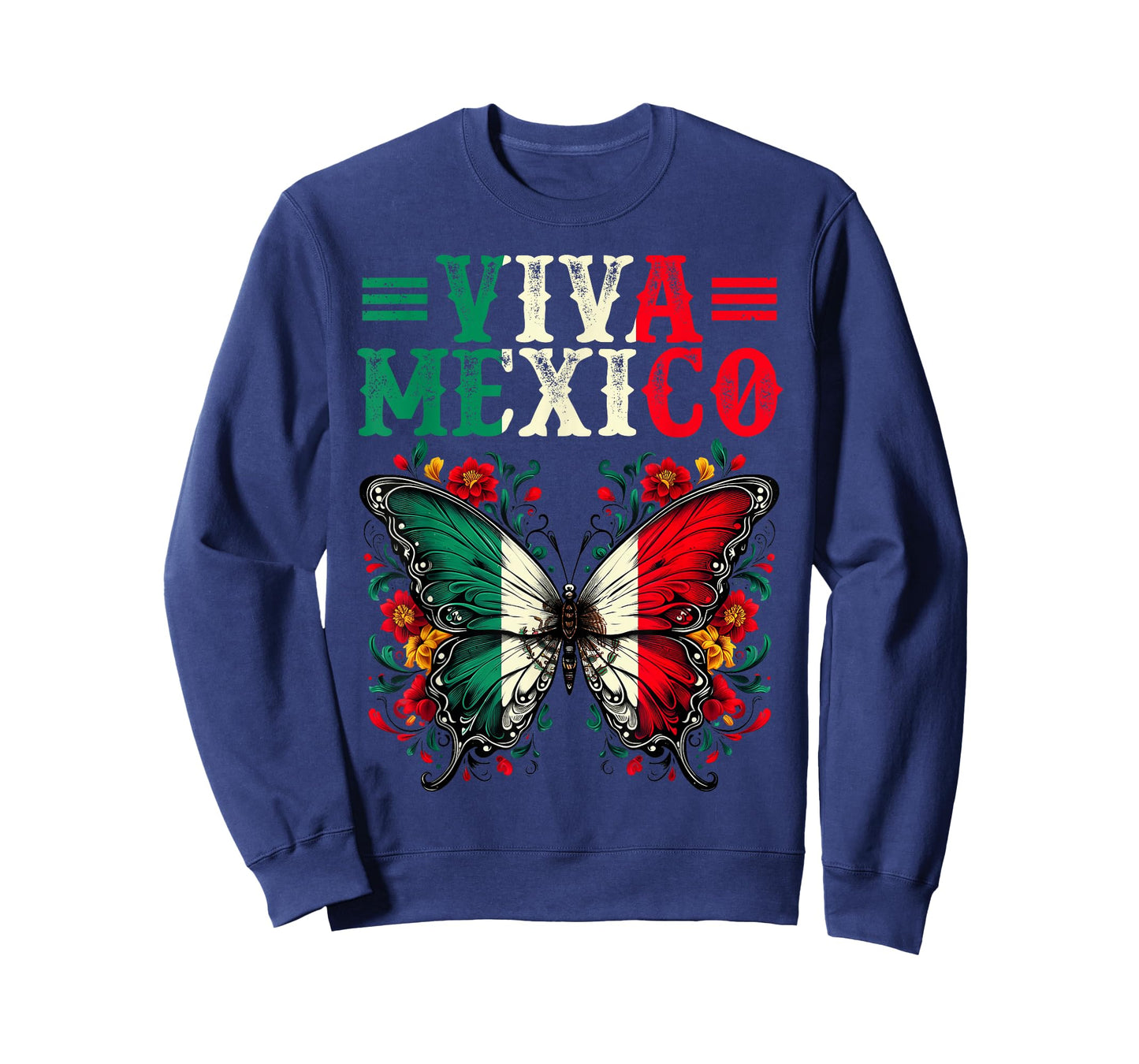 Viva Mexico Independence Butterfly Flag Mexico Girl Women T-Shirt