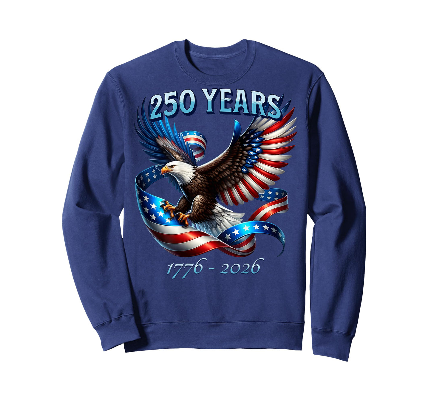 On Back Patriotic Eagle and Flag 250 Years 1776-2026 T-Shirt