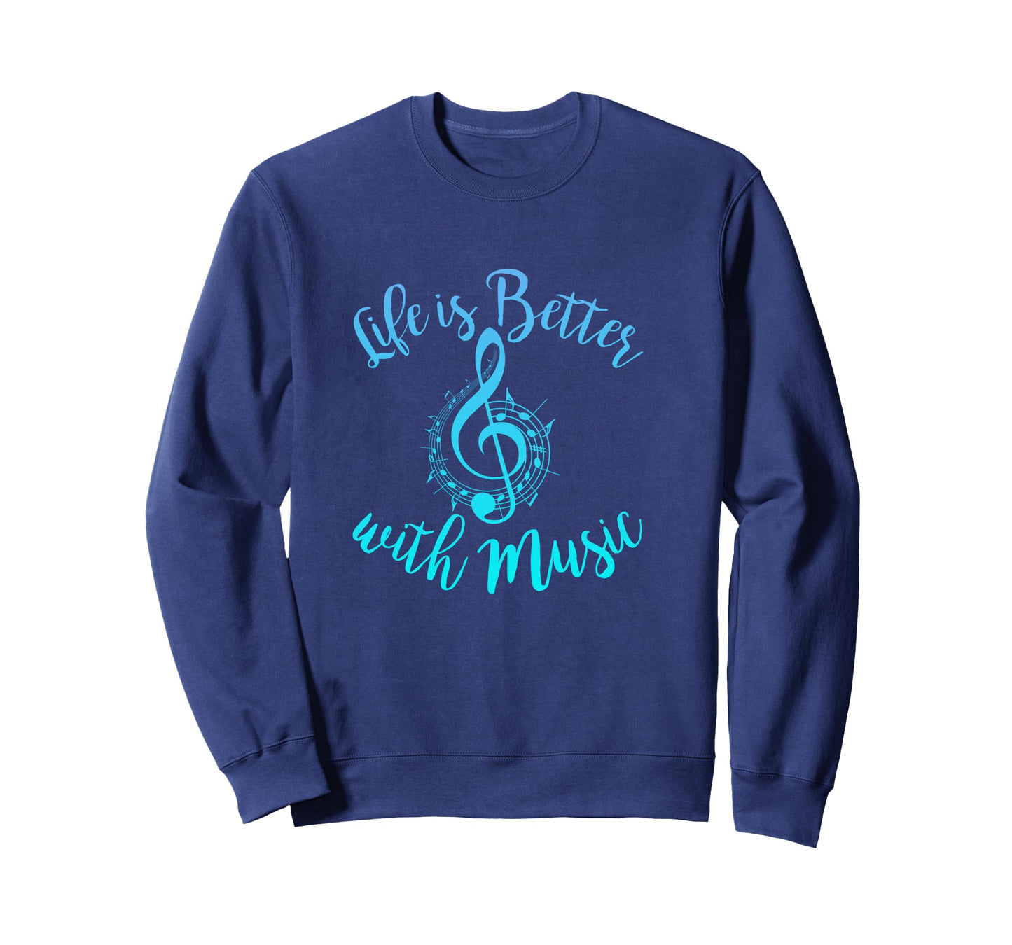 Life is Better with Music Notes Teen Girl Women Musician Long Sleeve T-Shirt