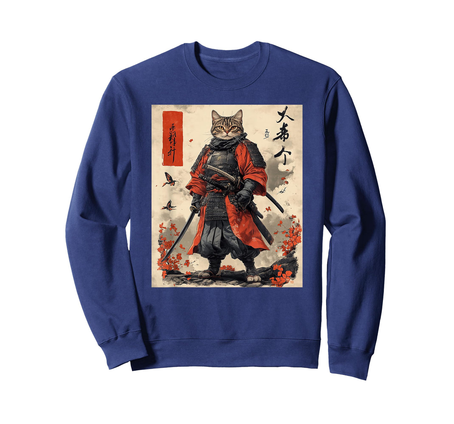 Samurai Cat T-Shirt - Japanese Art Style Warrior Graphic Tee T-Shirt