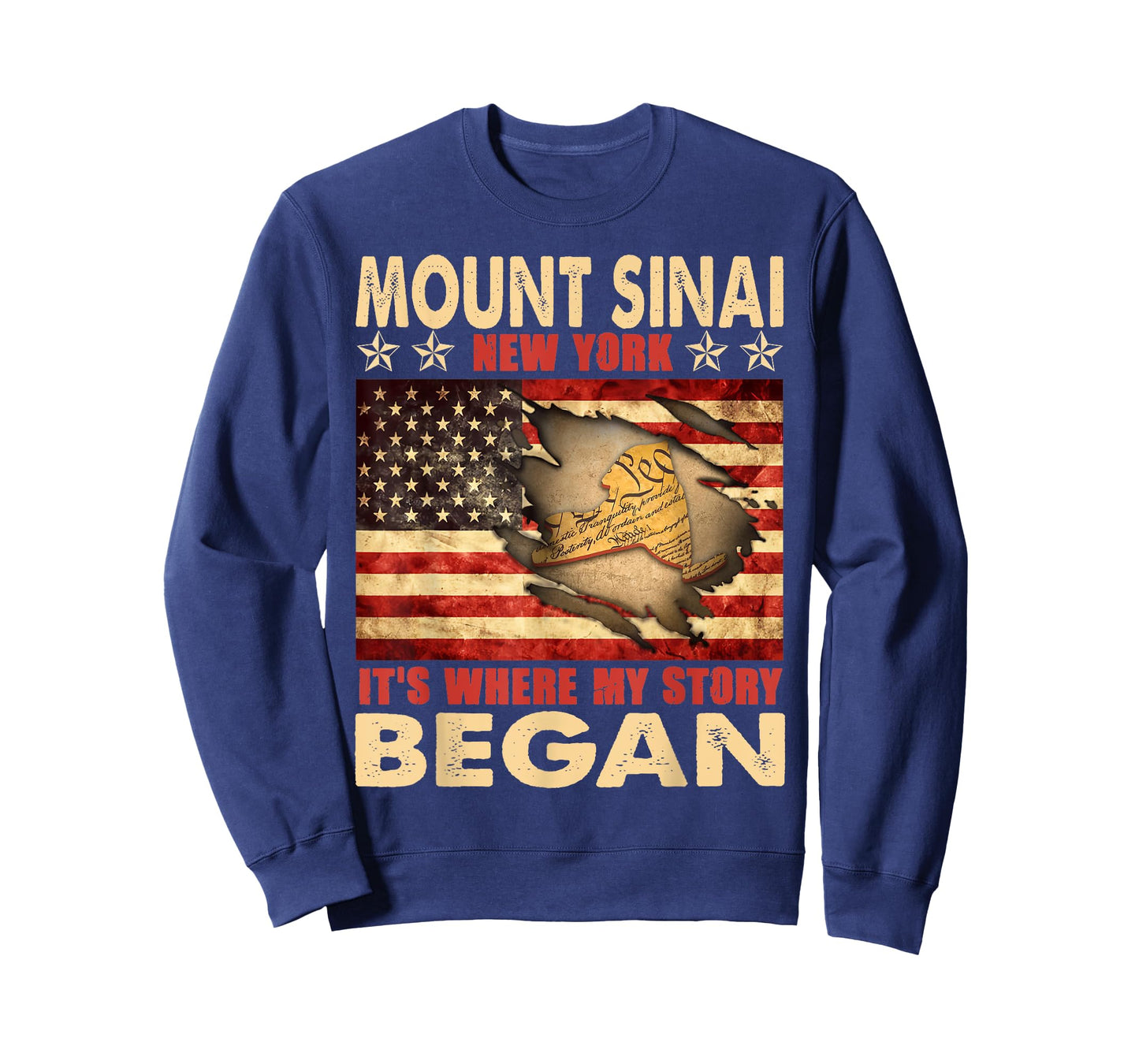 Mount Sinai New York USA Flag 4th Of July T-Shirt