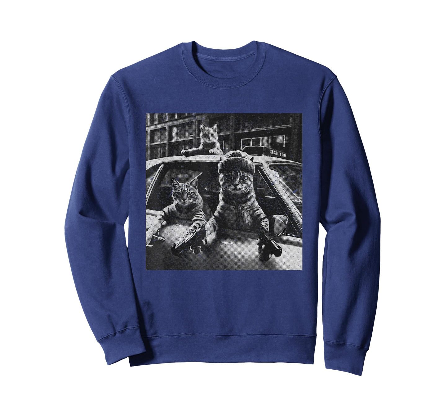 Funny Cat Gang Vintage Cute Kitten Gangster Cat Men Women T-Shirt