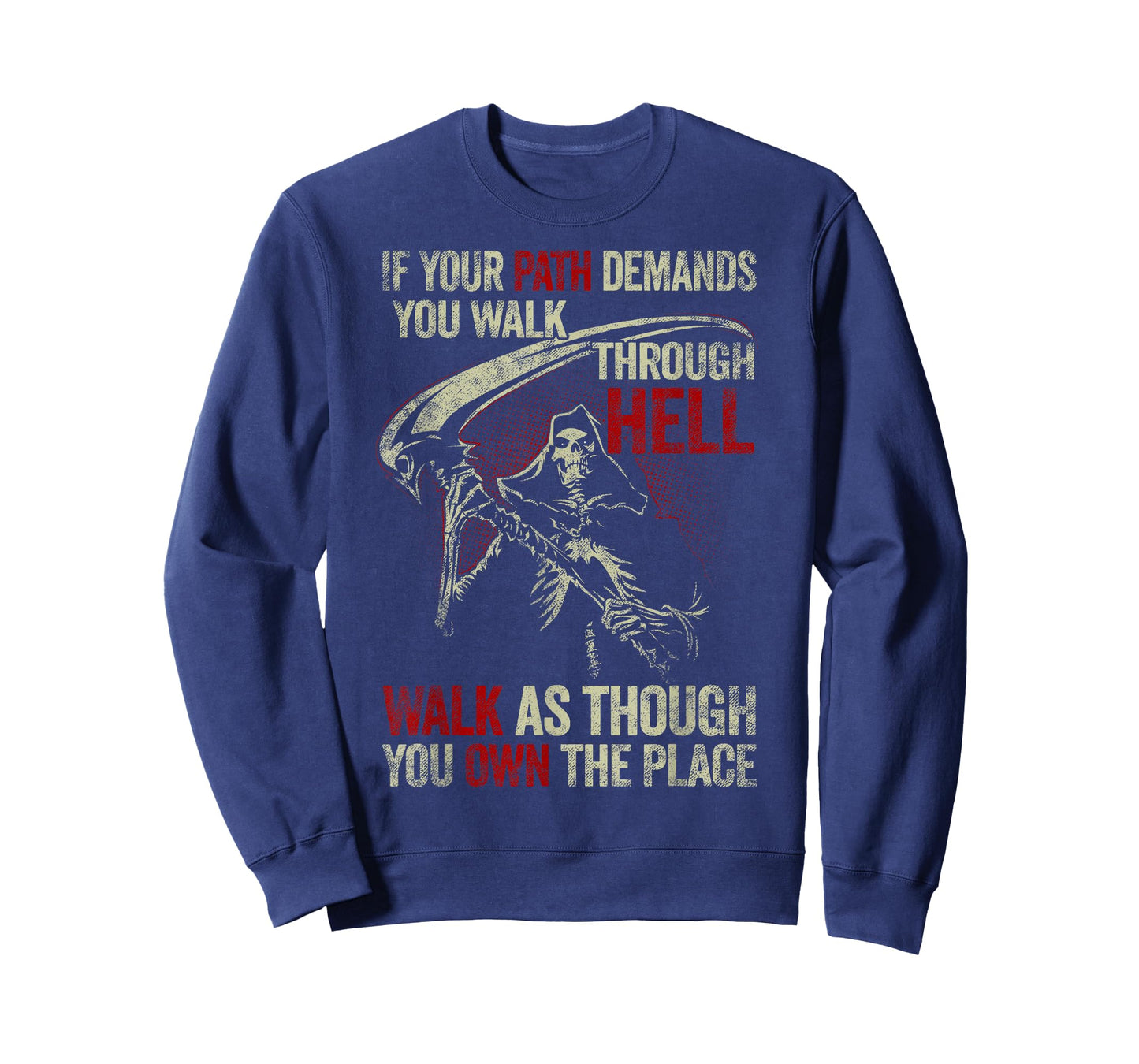 If Your Path Demands You Walk Through Hell Skeleton USA Flag T-Shirt