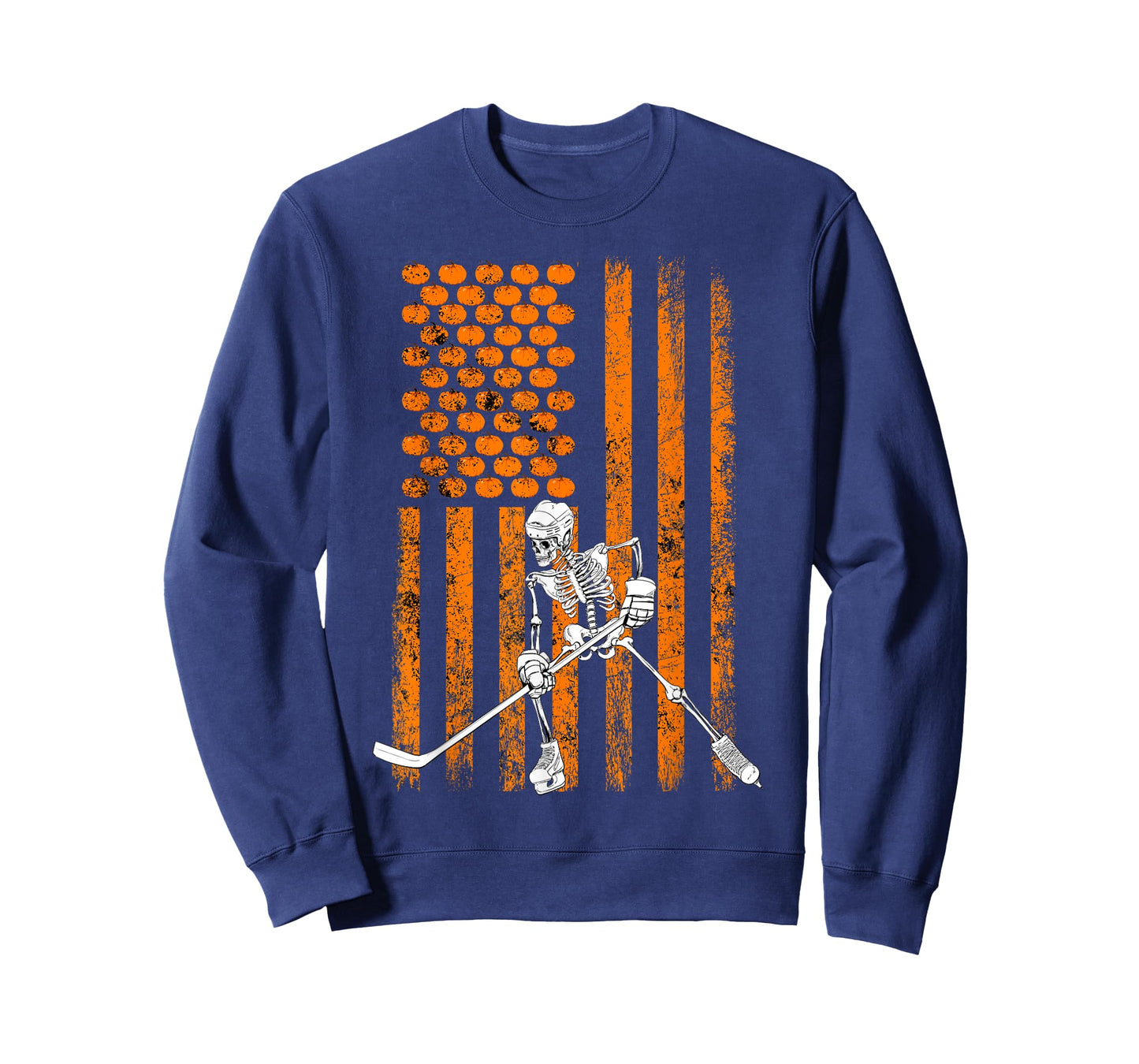 Ice Hockey Player Fan Gift Skeleton Halloween Shirt Men Boys T-Shirt