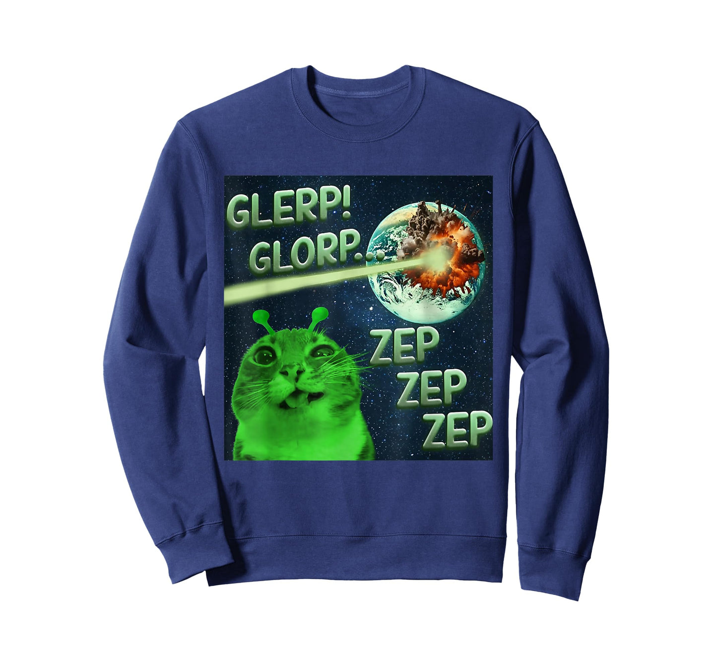 Glerp Glorp Funny Alien Cat Gen Z Alpha Kitten Meme T-Shirt