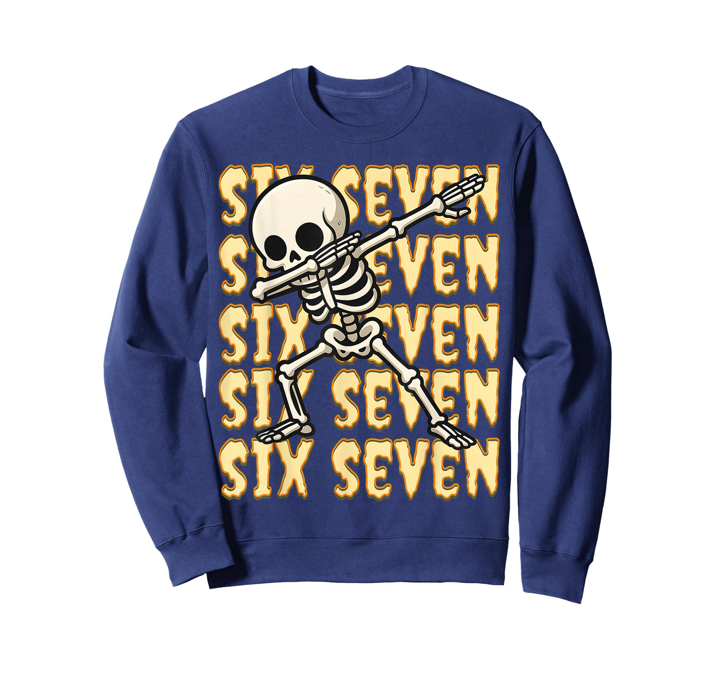 67 Halloween Funny Six Seven Meme Brainrot Skeleto Kids Boys T-Shirt