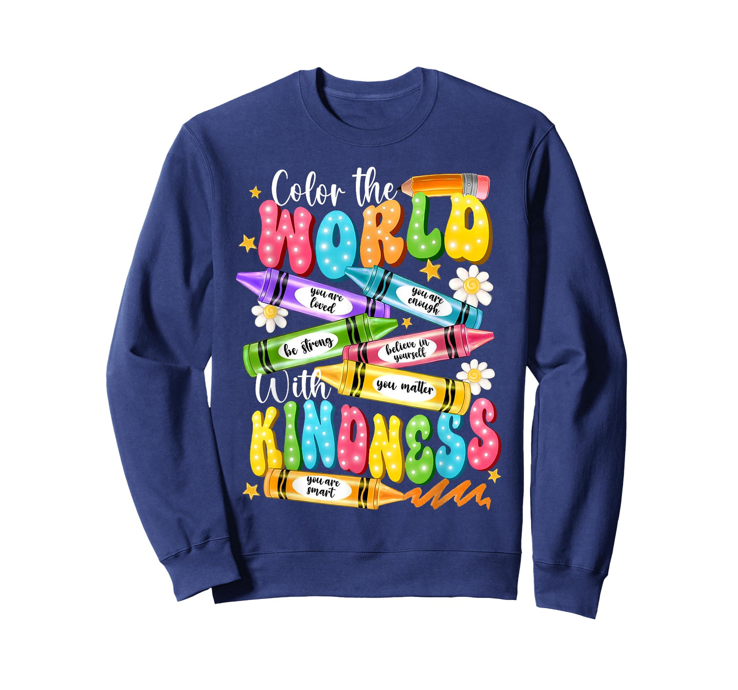 Color The World with Kindness Teacher Funny Back to School T-Shirt
