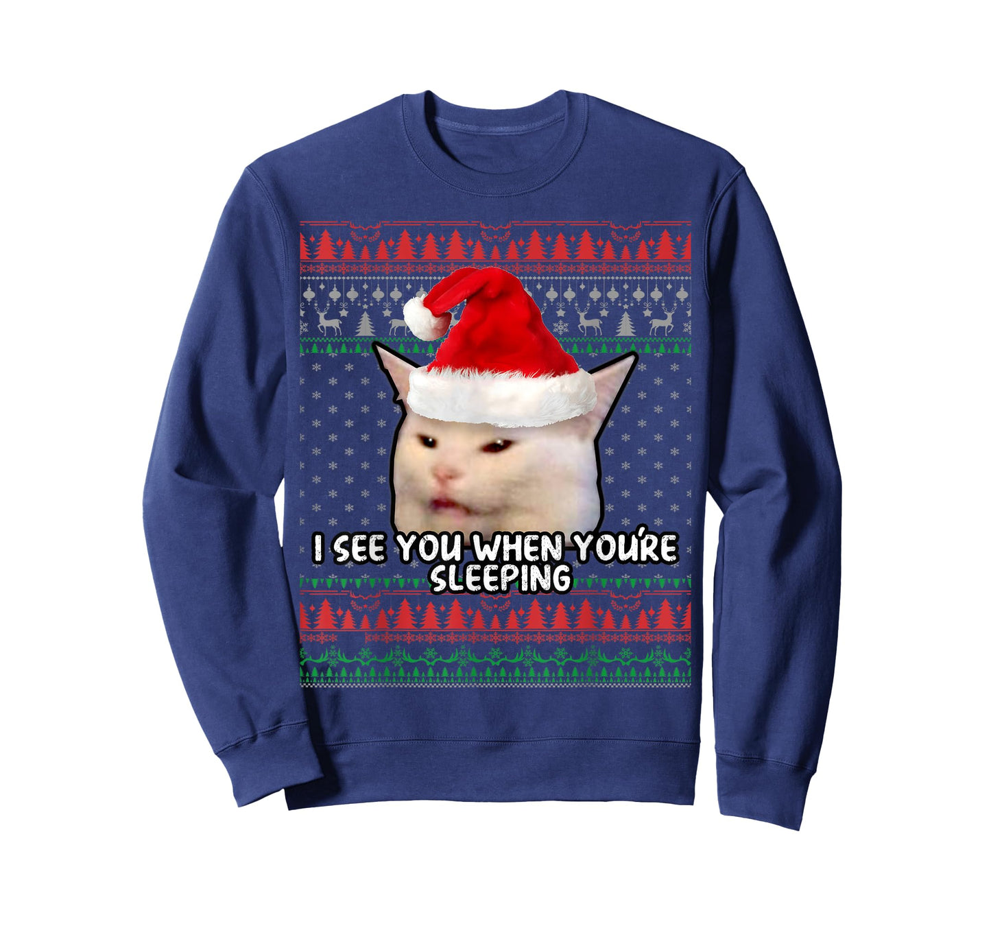Women Yelling at Smudge the Cat Christmas T-Shirt
