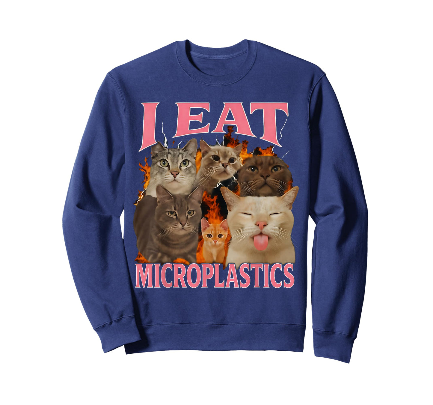 I Eat Microplastics Funny Cat Meme Bootleg for Men Women T-Shirt