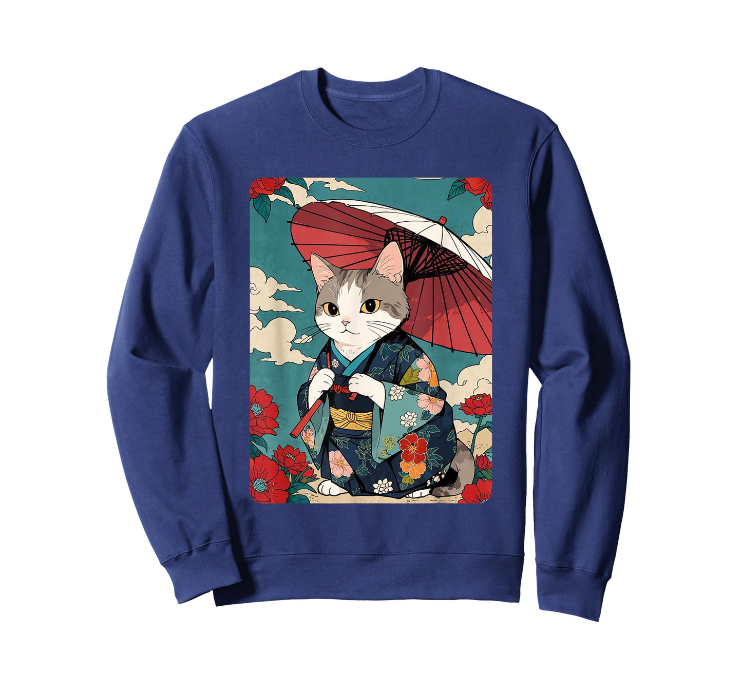 Cute Geisha Cat Japanese Cat Retro Neko Vintage Art Ukiyo-e Men Women Girls Kids T-Shirt